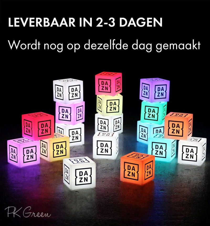 Op maat gemaakte LED lichtbak kubus met Logo, Meerkleurige vierkante RGB verlichting draadloos, aangepaste verlichting voor promotie, lichtreclame