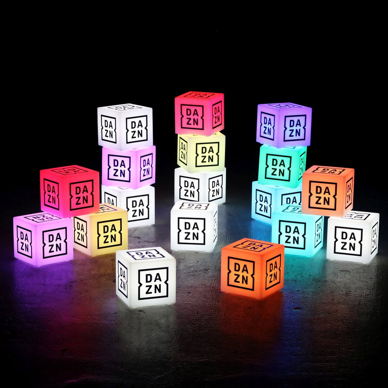 Op maat gemaakte LED lichtbak kubus met Logo, Meerkleurige vierkante RGB verlichting draadloos, aangepaste verlichting voor promotie, lichtreclame