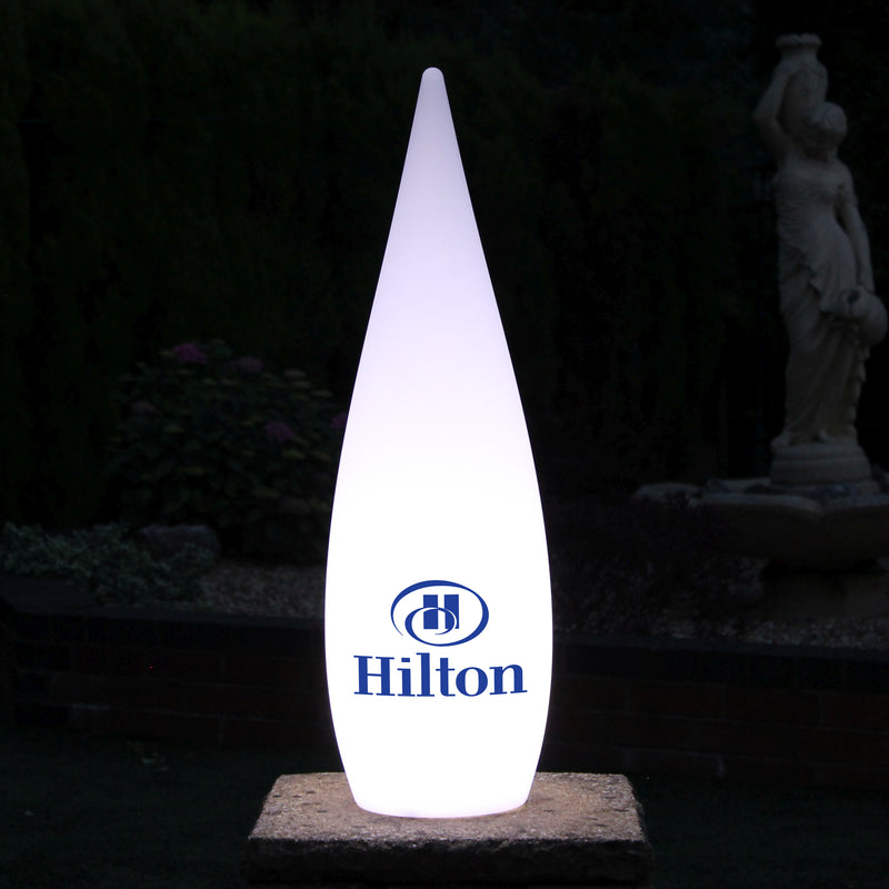 Op maat gemaakte LED waterdruppel lichtbak met logo, unieke staande lamp voor bedrijfsevenement, tradeshow, expo, beurs, promo, merklancering