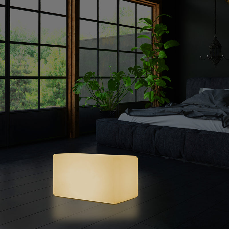 Lichtgevende Kruk, LED Bankje, Warm Wit E27 Vloerlamp Stoel, 55 x 35cm, Feestverlichting