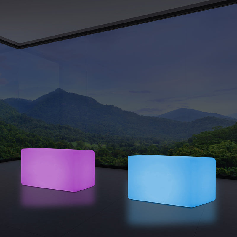 LED Zitbank, Bankje, Meerkleurige Moderne Stoel, Zitje, 55 x 35 cm RGB Dimbare Vloerlamp