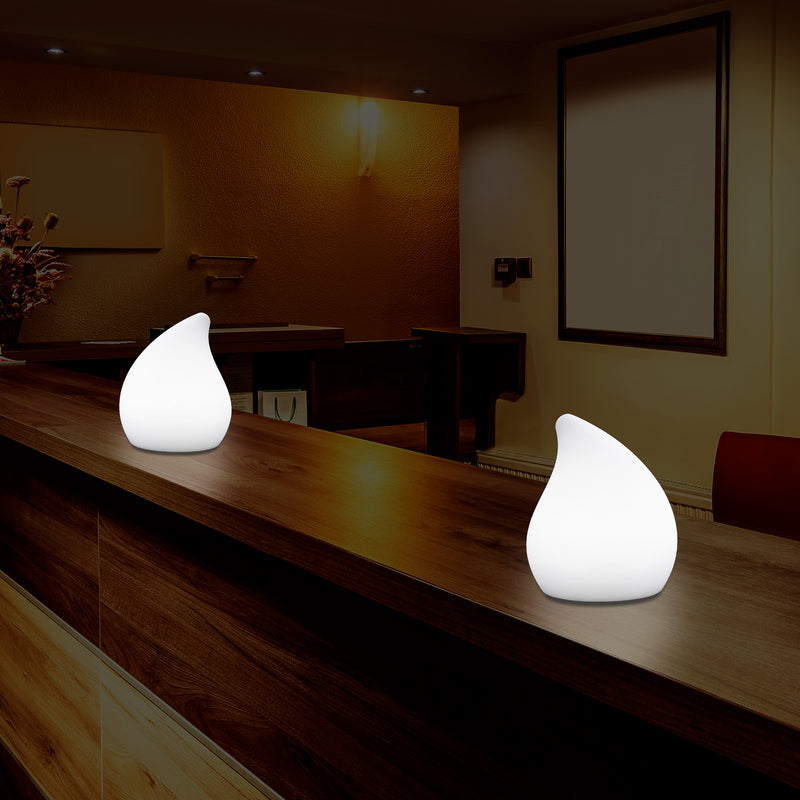 Unieke LED Tafellamp voor Woonkamer, 20cm Decoratieve E27 Traan, Sfeerlichtje, Wit