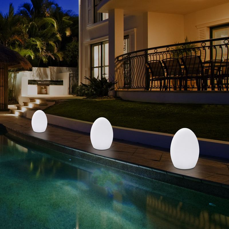 Buitenlamp LED Licht, Klein 19cm Meerkleurig Lichtgevend Ei, Tuinlamp, Sfeerlicht Tuin