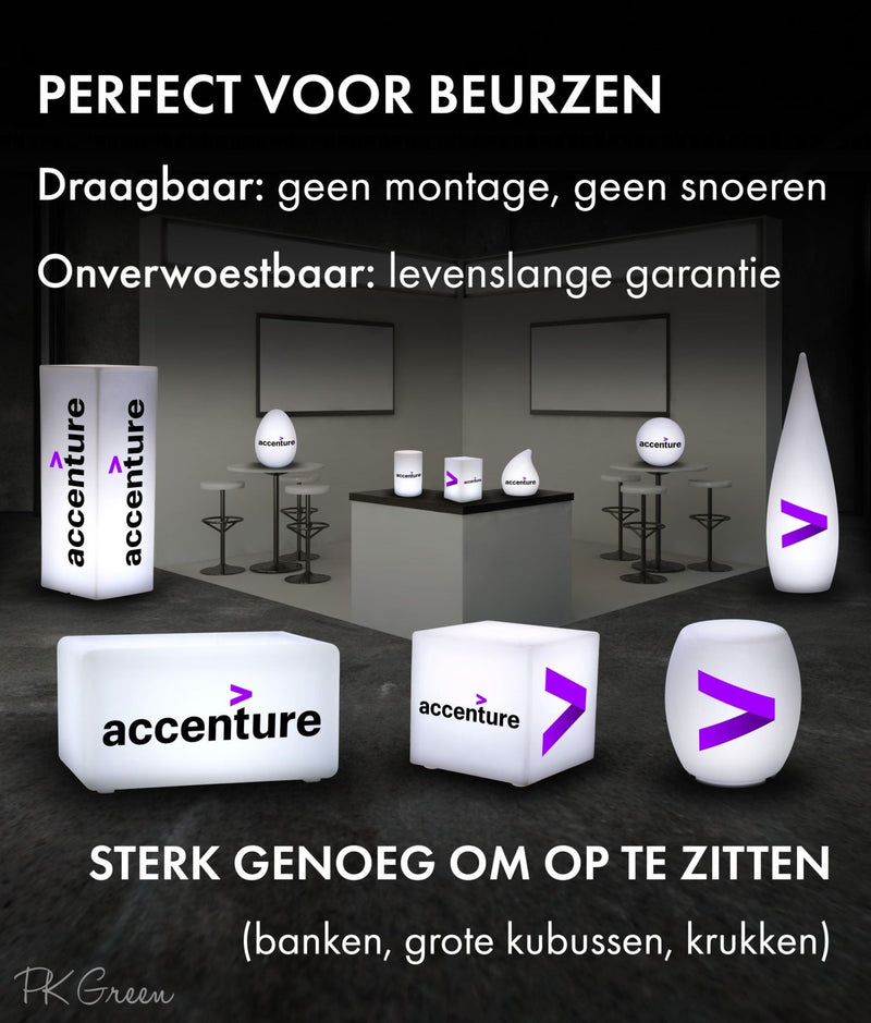 Gepersonaliseerde promotionele LED kubus, stoel, kruk, lichtbak display, reclameverlichting