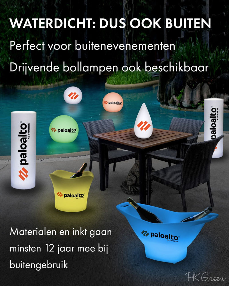LED Champagne houder ijsemmer wijnkoeler met logo, verlichte display lichtbak, op maat gemaakte tafeldecoratie, promotiemateriaal
