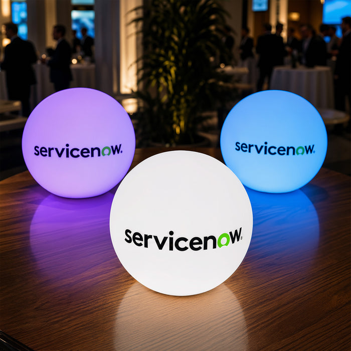Gepersonaliseerde LED Bol Tafellamp, Draadloze tafelverlichting, Lichtbak met Logo