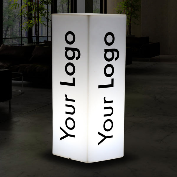 Op maat gemaakte LED reclamezuil lichtbak, gepersonaliseerde lichtreclame display met logo, grote frameloze kubus uithangbord, reclameverlichting