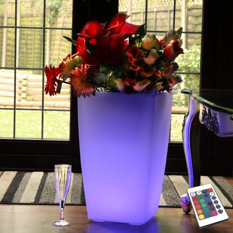 LED Vaas, Buitenlamp, Tuinverlichting, Bloempot, 50cm Hoog