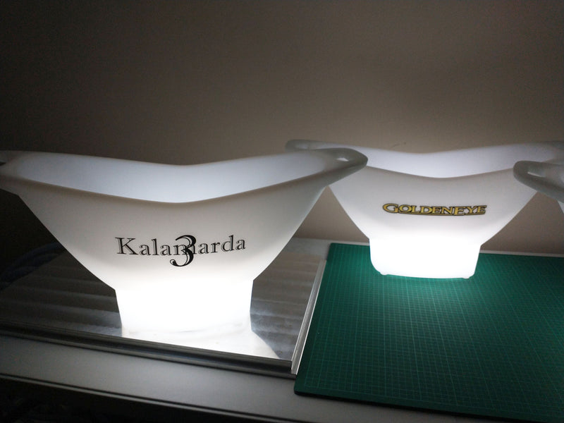 LED Champagne houder ijsemmer wijnkoeler met logo, verlichte display lichtbak, op maat gemaakte tafeldecoratie, promotiemateriaal