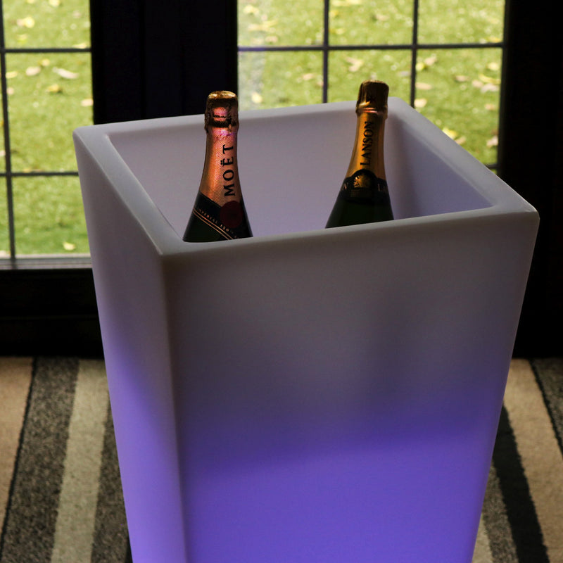 LED Wijn Champagne Koeler, Verlichte IJsemmer, 75cm, Op Netvoeding, Drankenhouder, Tuinlamp