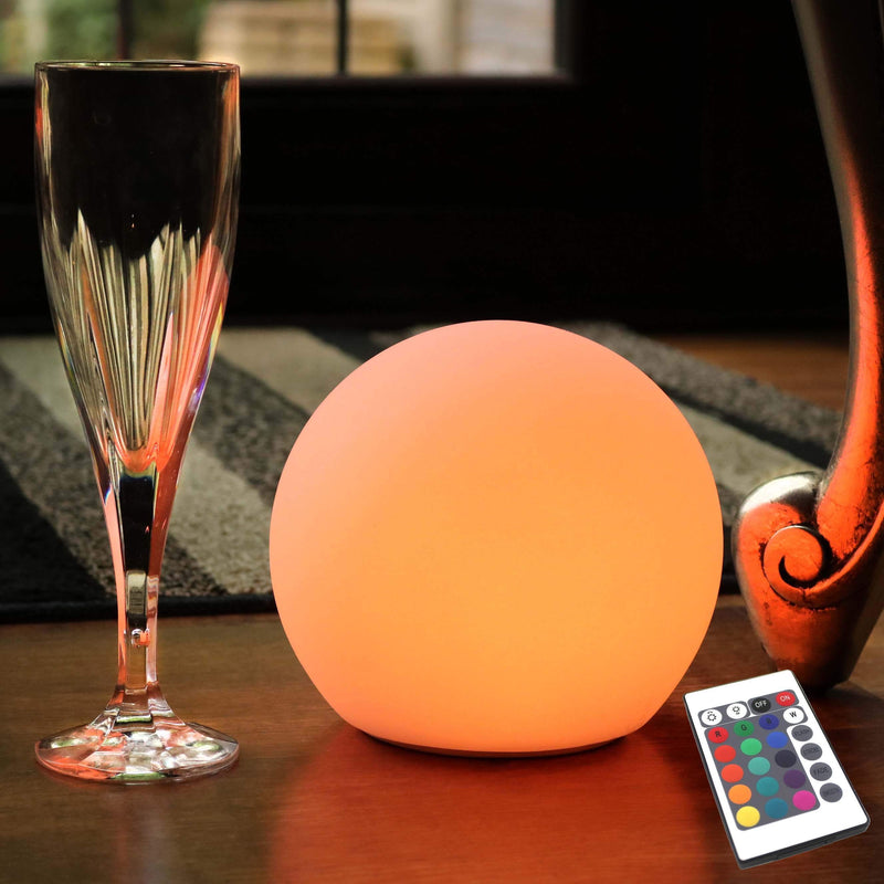 Nachtlamp, Bedlamp, Verlichte Meerkleurige LED-bol, Draadloos, 15 cm