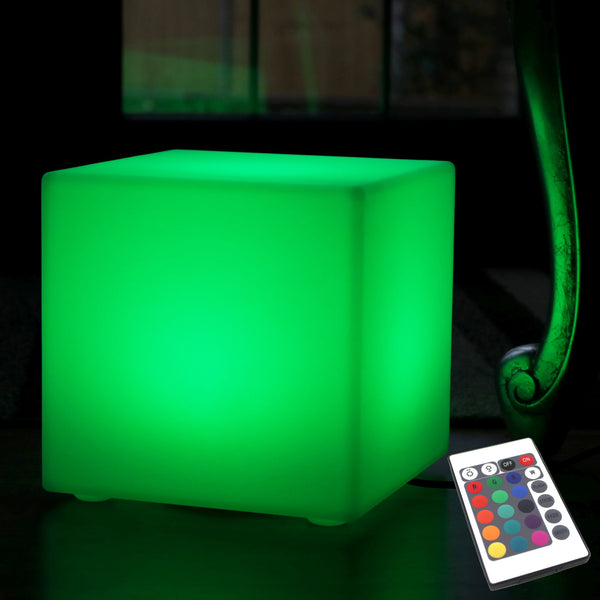 Tafellamp Op Netvoeding, LED Kubus Met Afstandsbediening, 30 x 30 cm