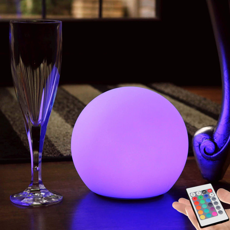 Nachtlamp, Bedlamp, Verlichte Meerkleurige LED-bol, Draadloos, 15 cm