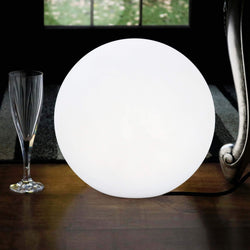Bedlamp, Netvoeding 30cm LED Bol, Wit, Uitgevoerd Met E27 Lamp 