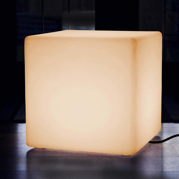 Grote 60cm LED Kruk Stoel Kubus, Zetel, Moderne E27 Vloerlamp, Warm Wit