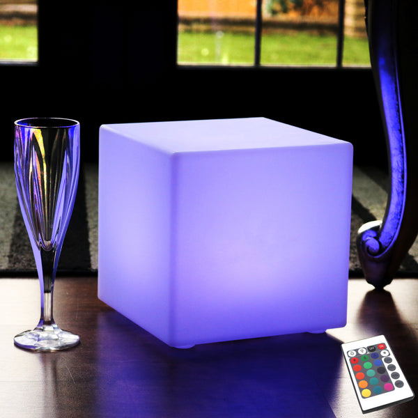 Oplichtende LED Kubus 20cm, Draadloze RGB Lamp Met Afstandsbediening