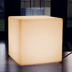 Grote 50cm LED Kubus Kruk Stoel, Vloerlamp Op Netvoeding, Warm Wit