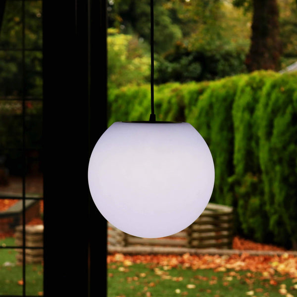 Hanglamp, 20cm Witte Bolvormige Plafondlamp, Uitgevoerd Met LED-lamp 