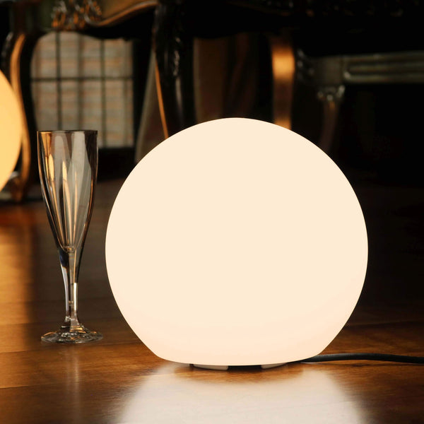 Dimbare LED-Bol Tafellamp, 25cm Decoratieve Bolverlichting, Warm Wit