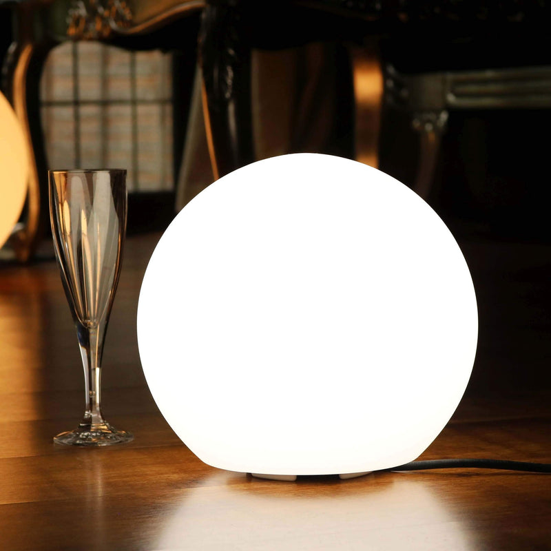 Dimbare Tafellamp voor in de Woonkamer, 25cm Lichtgevende Bol, Wit