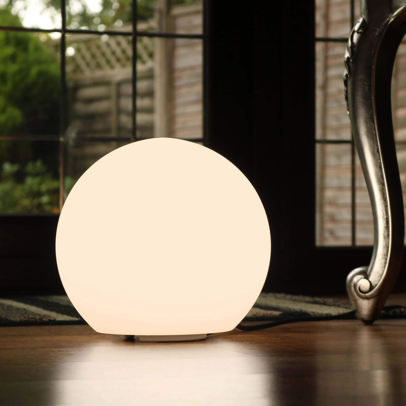 Modern Rond Bedlampje, 20cm Bol, Warm Wit LED-licht