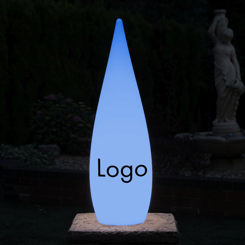 Op maat gemaakte LED waterdruppel lichtbak met logo, unieke staande lamp voor bedrijfsevenement, tradeshow, expo, beurs, promo, merklancering