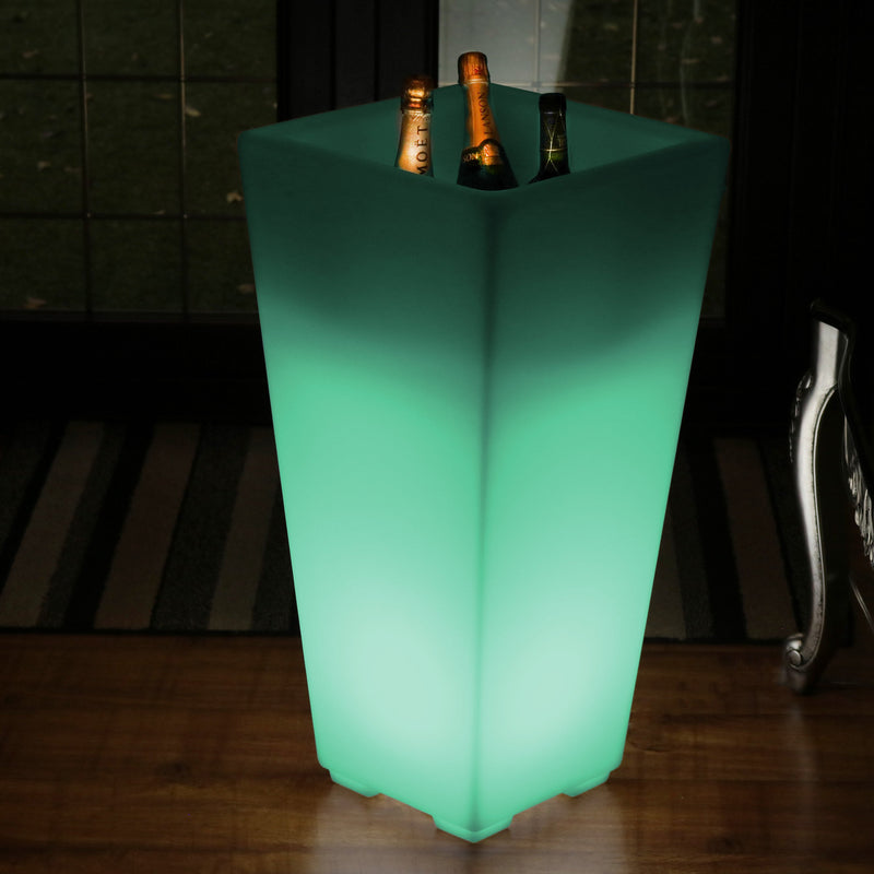 LED Wijn Champagne Koeler, Verlichte IJsemmer, 75cm, Op Netvoeding, Drankenhouder, Tuinlamp