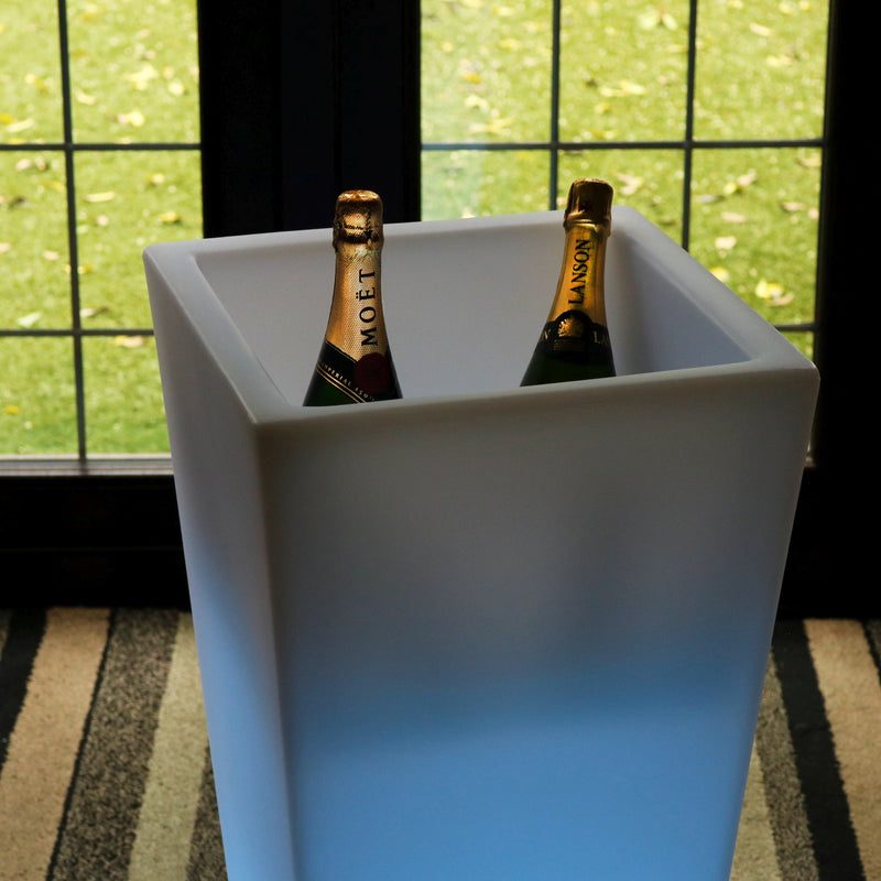 LED Wijn Champagne Koeler, Verlichte IJsemmer, 75cm, Op Netvoeding, Drankenhouder, Tuinlamp