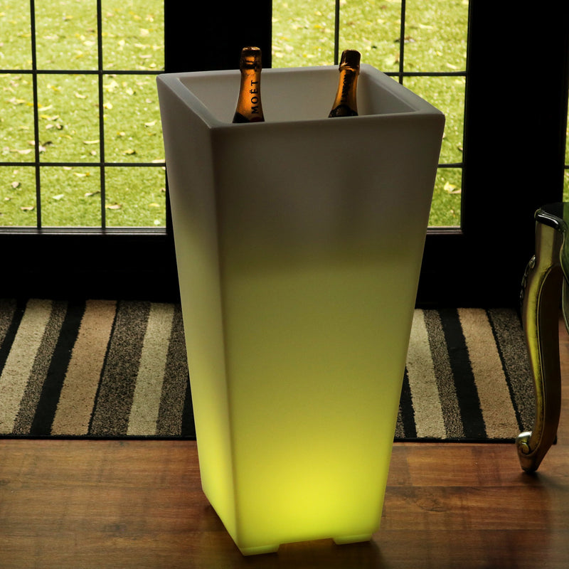 LED Wijn Champagne Koeler, Verlichte IJsemmer, 75cm, Op Netvoeding, Drankenhouder, Tuinlamp