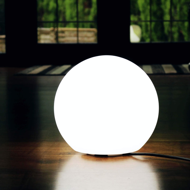 LED Nachtkast Lamp, 20cm Bolvormig Licht, Op Netvoeding, Wit