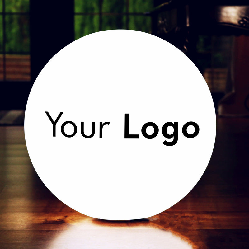 Gepersonaliseerde meerkleurige LED-lamp, promotionele ronde vloerlamp, lichtbak met logo