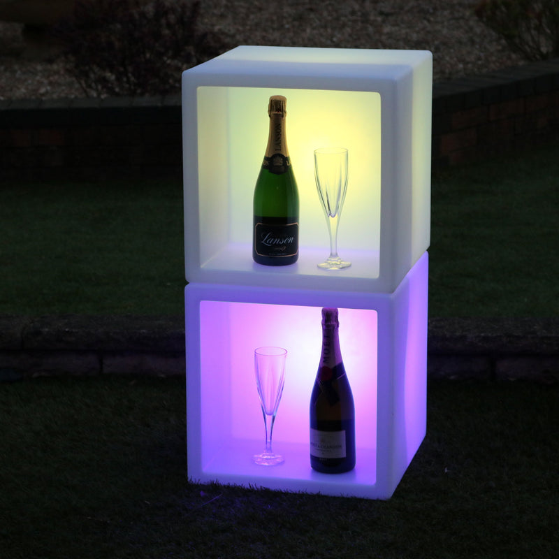 LED Dranken Display, Champagne Drankenhouder Wijnrek, Verlichte Mobiele Bar, 40 x 40 cm