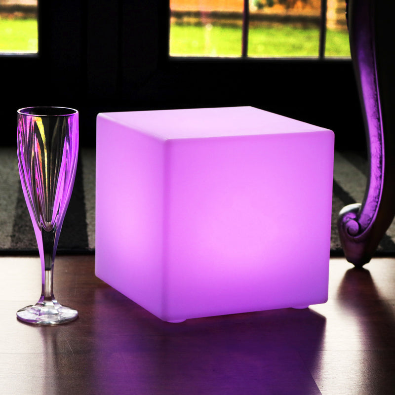 Oplichtende LED Kubus 20cm, Draadloze RGB Lamp Met Afstandsbediening