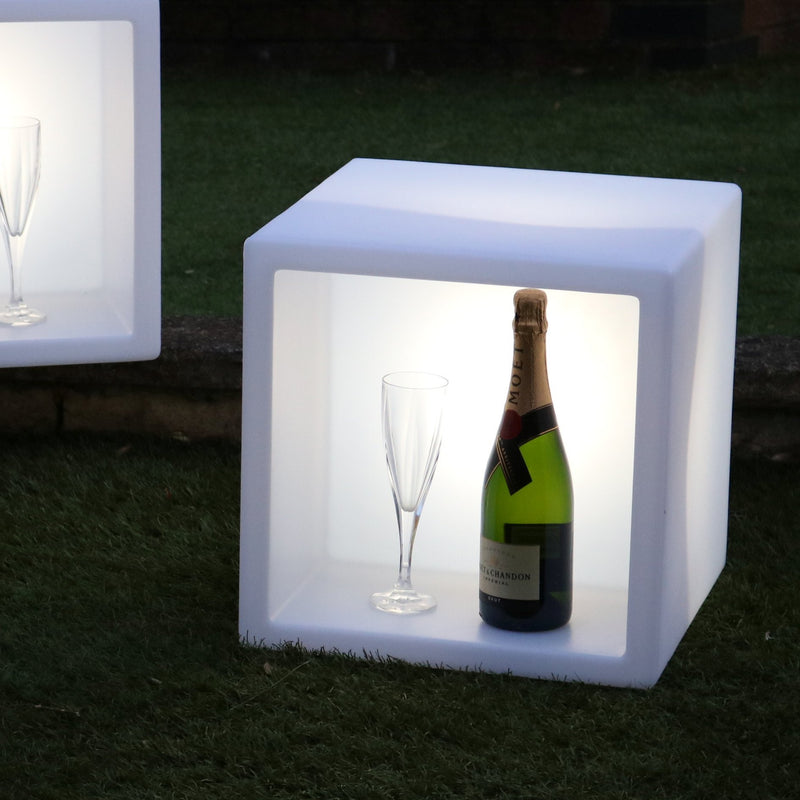 Grote 40 x 40 cm LED Ijsemmer Wijn Champagne Koeler, Fles Drankenhouder, Multi Colour RGB