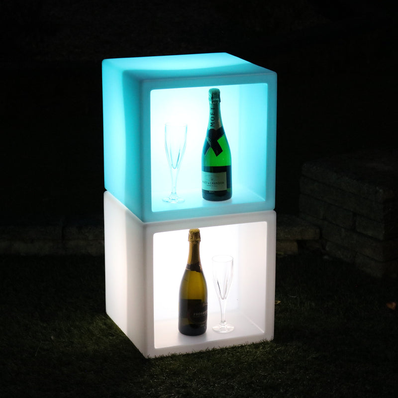 Grote 40 x 40 cm LED Ijsemmer Wijn Champagne Koeler, Fles Drankenhouder, Multi Colour RGB