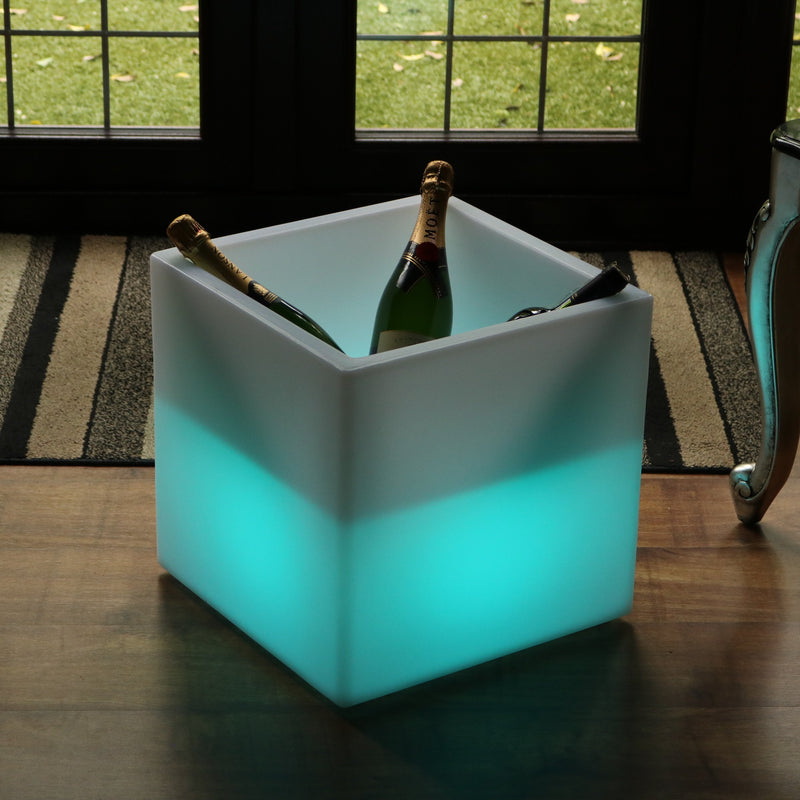 LED Dranken Display, Champagne Drankenhouder Wijnrek, Verlichte Mobiele Bar, 40 x 40 cm