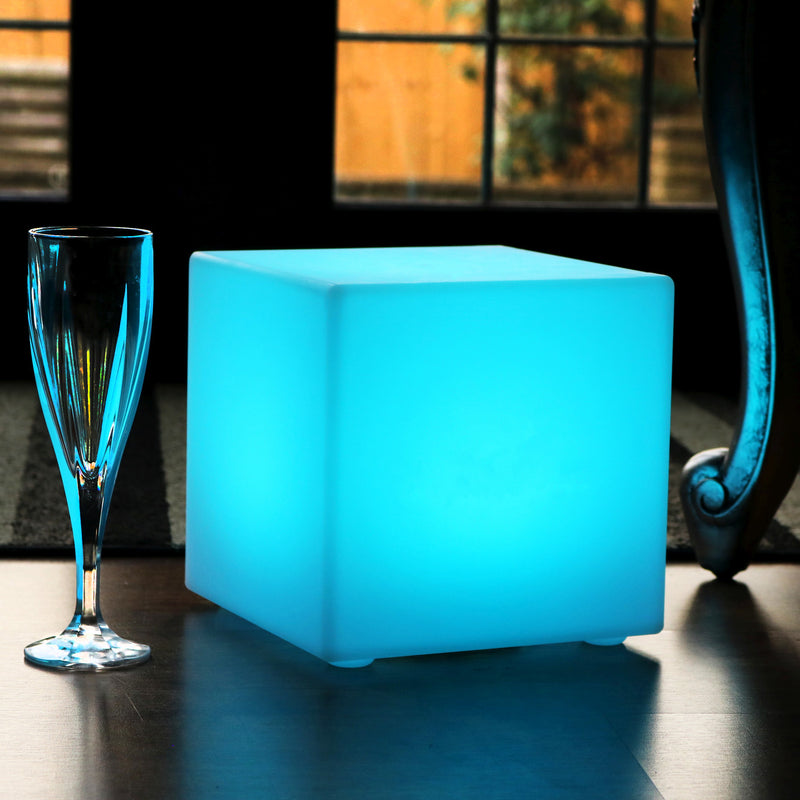 Oplichtende LED Kubus 20cm, Draadloze RGB Lamp Met Afstandsbediening