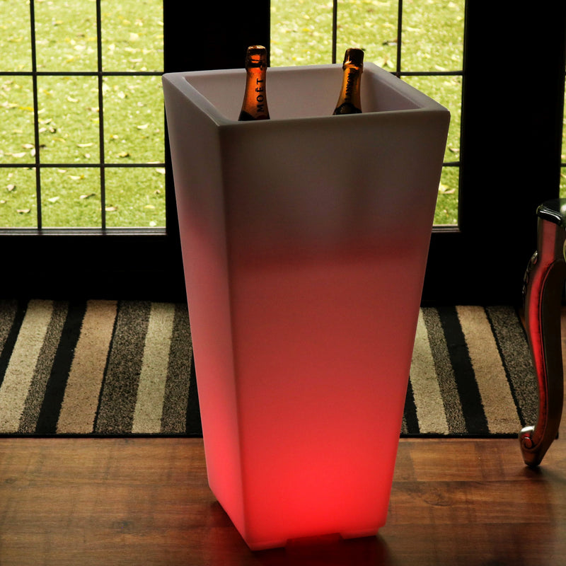 LED Wijn Champagne Koeler, Verlichte IJsemmer, 75cm, Op Netvoeding, Drankenhouder, Tuinlamp