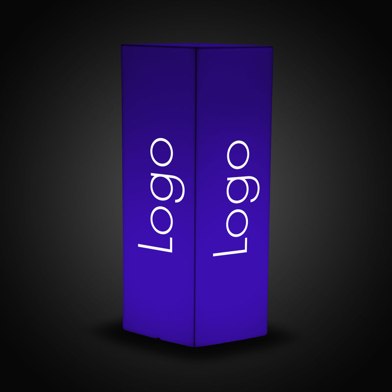 LED lichtbak, personaliseerbare verlichte reclamezuil, hoge staande verlichte display uithangbord lichtreclame voor beurs, expo, evenement