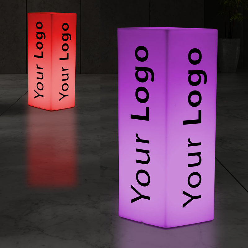 Zuil Logo Lichtbak, groot verlicht merk of logo op maat gemaakte lamp, display voor promotie, beurs, tentoonstelling, vakbeurs, evenement