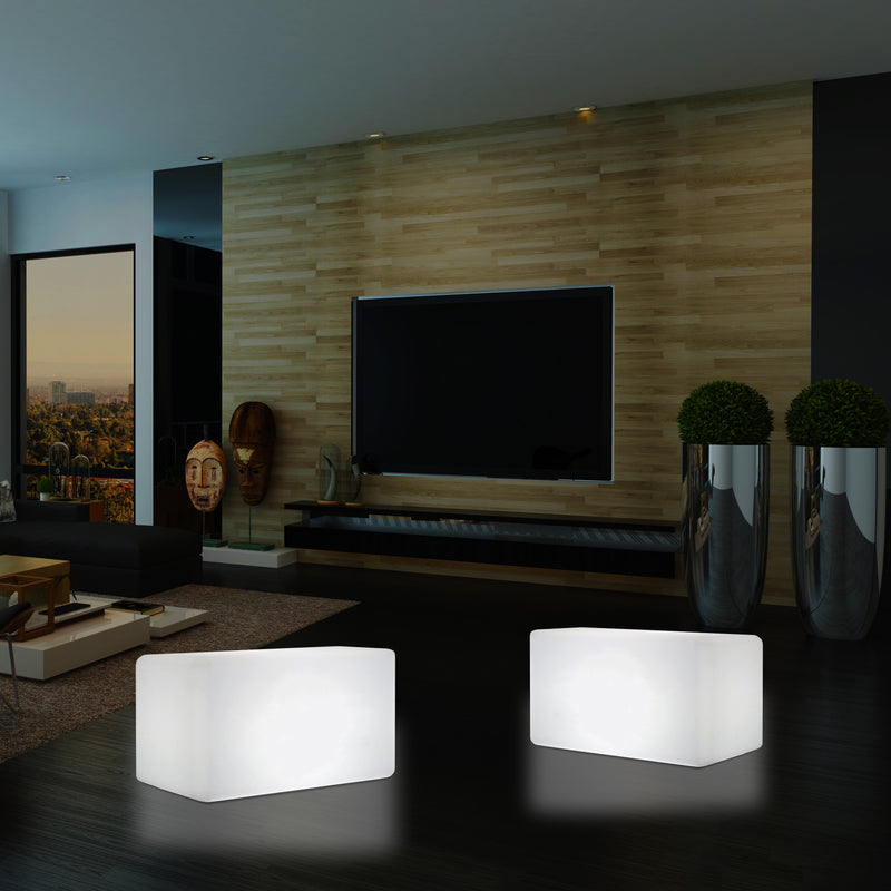 LED Zitbank Kruk, Lamp 55 x 35 cm, Stoel, Moderne E27 Vloerlamp voor de Woonkamer, Wit