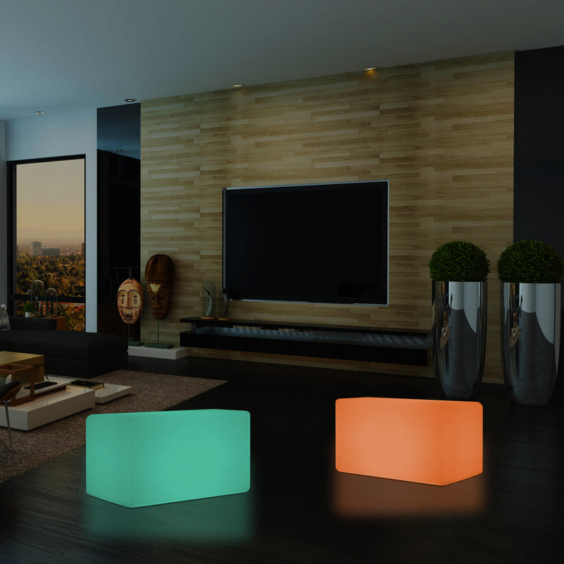LED Zitbank, Bankje, Meerkleurige Moderne Stoel, Zitje, 55 x 35 cm RGB Dimbare Vloerlamp