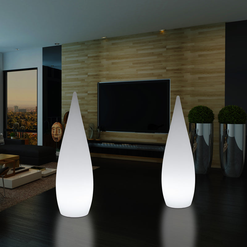 150cm 1,5m Design LED E27 Vloerlamp, Decoratieve Verlichting, Sfeerlicht Waterdruppel, Wit