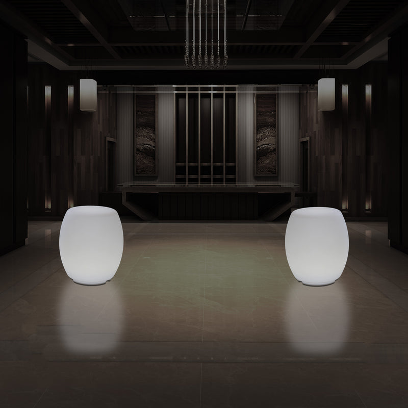 LED Kruk, Verlichte Stoel, Designer E27 Vloerlamp voor de Woonkamer, Wit, 44cm Hoog