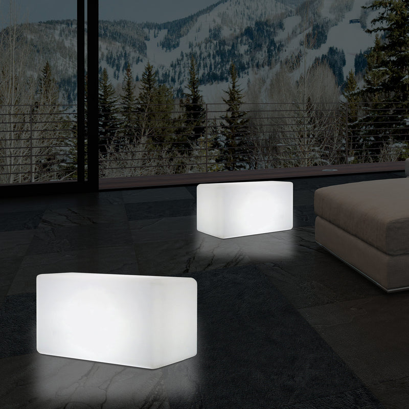 LED Zitbank Kruk, Lamp 55 x 35 cm, Stoel, Moderne E27 Vloerlamp voor de Woonkamer, Wit