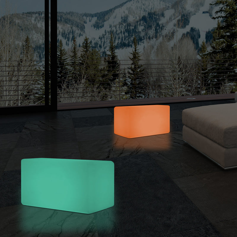 LED Zitbank, Bankje, Meerkleurige Moderne Stoel, Zitje, 55 x 35 cm RGB Dimbare Vloerlamp