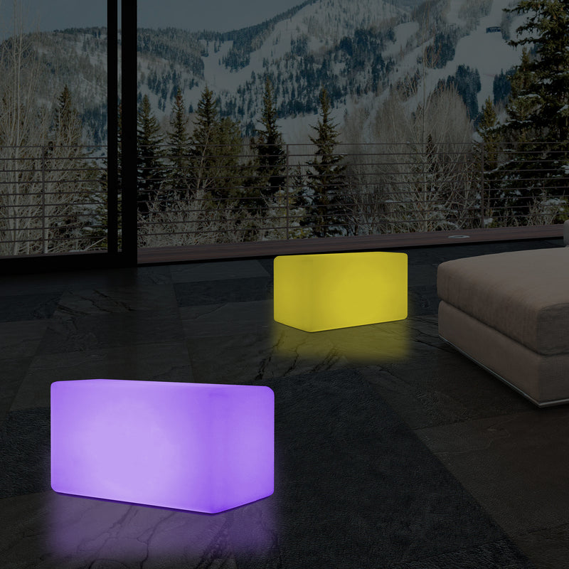 LED Zitbank, Bankje, Meerkleurige Moderne Stoel, Zitje, 55 x 35 cm RGB Dimbare Vloerlamp