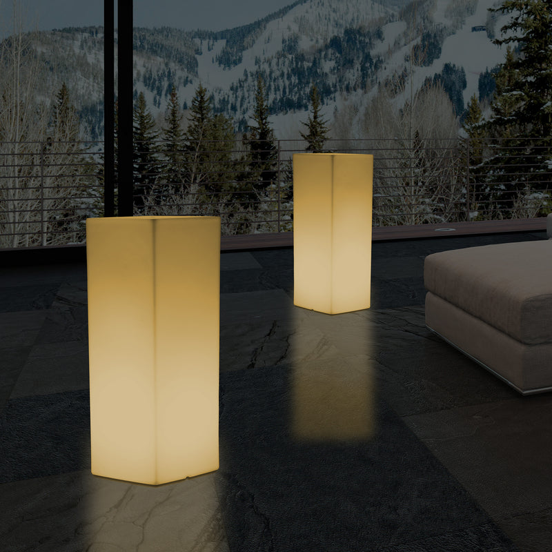 LED Vloerverlichting, Lichtzuil, Hoog Rechthoekig E27 Licht, 110 x 30cm, Warm Wit