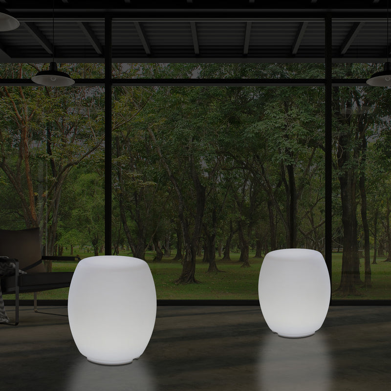 LED Kruk, Verlichte Stoel, Designer E27 Vloerlamp voor de Woonkamer, Wit, 44cm Hoog