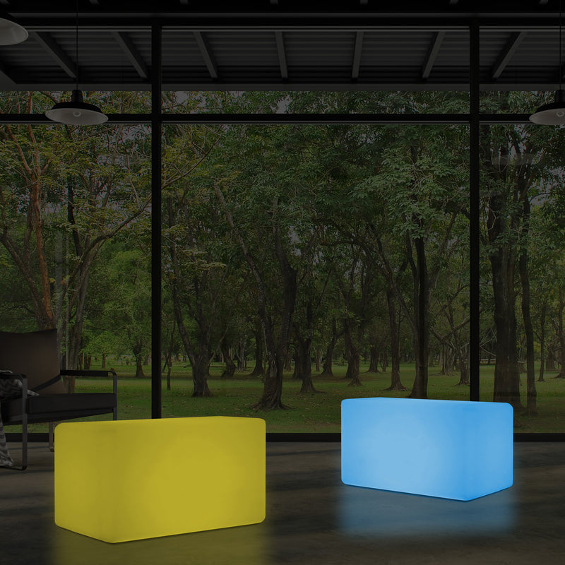 LED Zitbank, Bankje, Meerkleurige Moderne Stoel, Zitje, 55 x 35 cm RGB Dimbare Vloerlamp